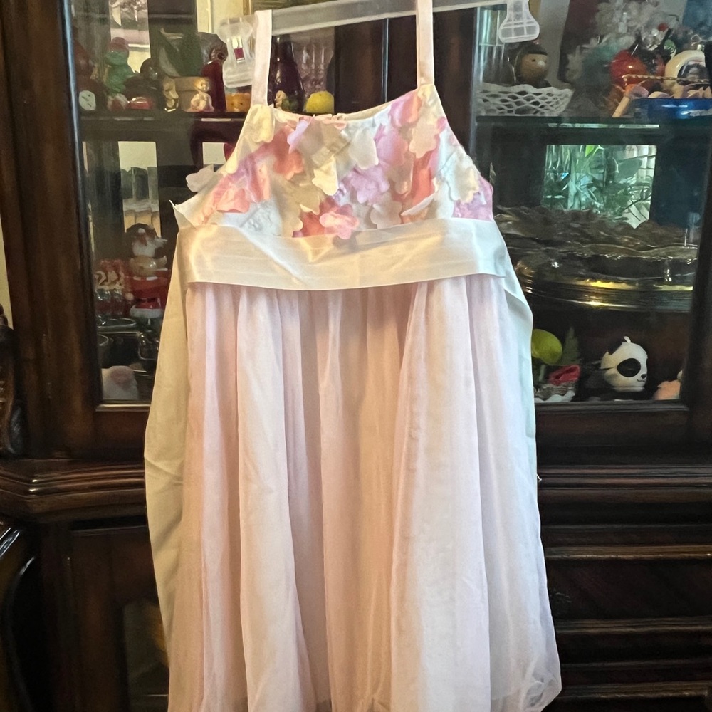 Pink and White Floral Dress